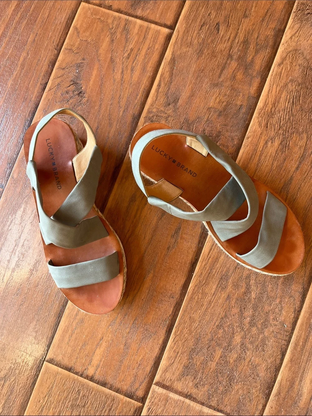 Lucky Brand Olive Strappy Leather Sandals